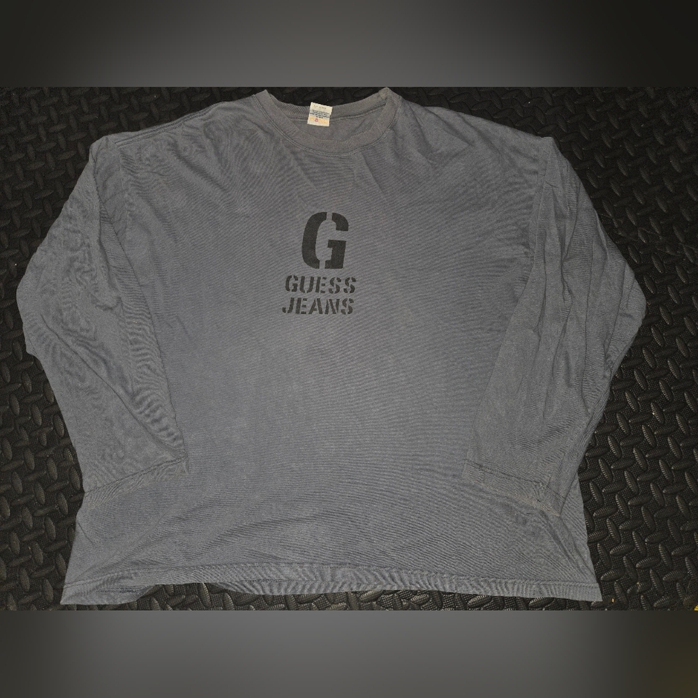 Guess Charcoal Long Sleeve Men's Tee